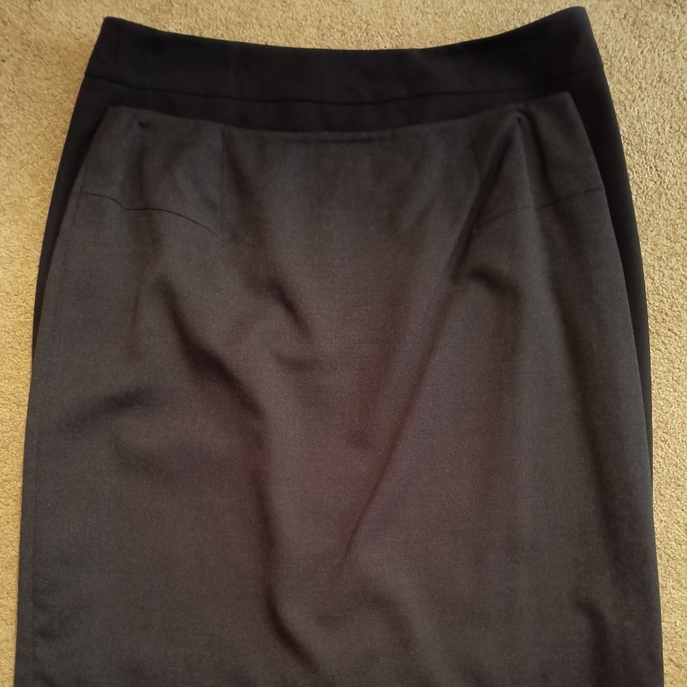2 - Jones New York Skirts - (1-Dark Gray, 1-Black) Size 12
